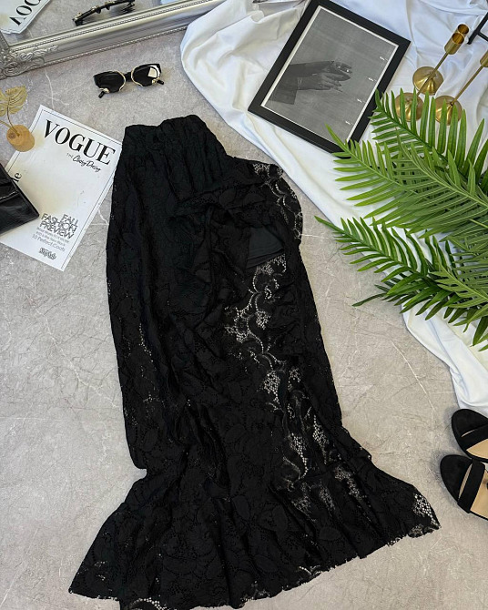 Жіноча трендова гіпюрова спідниця із шортами гіпюр (мереживо) Чорний, 42/44 Одеса - фото 1