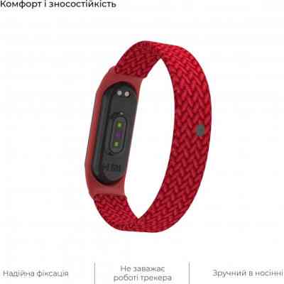 Ремінець до фітнес браслета Armorstandart Braided Solo Loop для Xiaomi Mi Band 4/5/6 Red size S (ARM59182) Вінниця