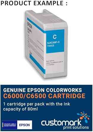 Картридж Epson SJIC36P-C (C13T44C240) Cyan 80 мл пигментный оригинал для ColorWorks C6000/C6500, до 300 стр, Киев