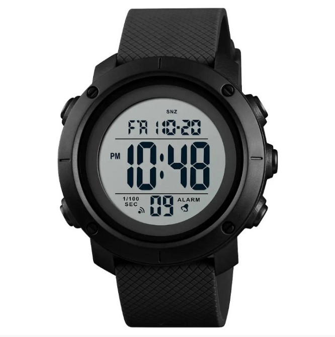 Чоловічий спортивний годинник Skmei 1426 Чорні з білим циферблатом Вінниця - фото 1