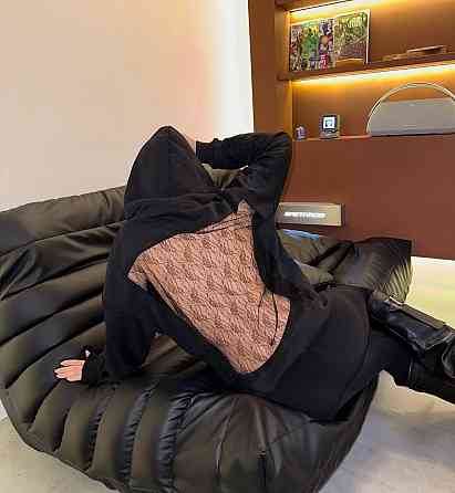 Женское стильная худи с кружевом на флисе+ кружево Одесса