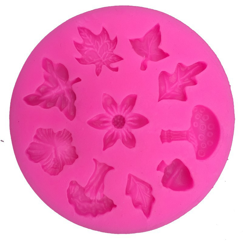 Молд силиконовый Листья и цветы 67 мм розовый Киев - изображение 8