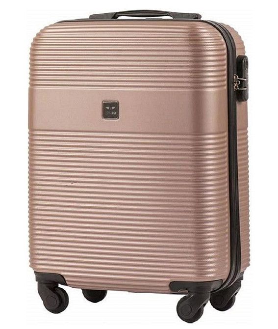 Валіза пластикова WINGS 5398 мікро 52 см золотисто-рожева Київ - фото 1