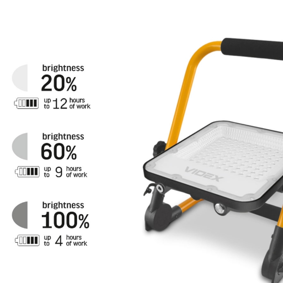 LED Прожектор 50W 5000К акумуляторний VL-F2A-505 Premium Videx Житомир - изображение 8