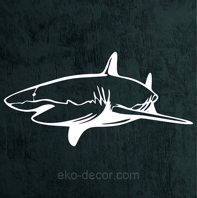 Декоративное настенное Панно «Акула» Декор на стену 110*54 см, Белый Киев - изображение 8