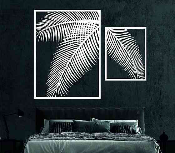 Декоративное настенное Панно «Пальма» Декор на стену 50*65 см, Белый Киев