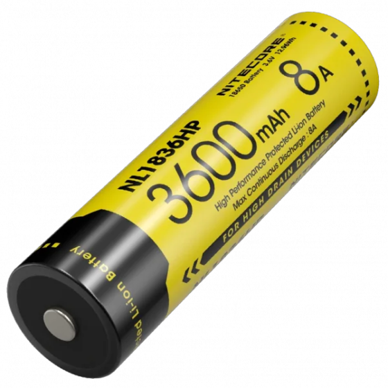 Акумулятор Li-Ion 18650 Nitecore NL1836HP 3.6V 8A 3600mAh захищений (Жовтий) Вінниця