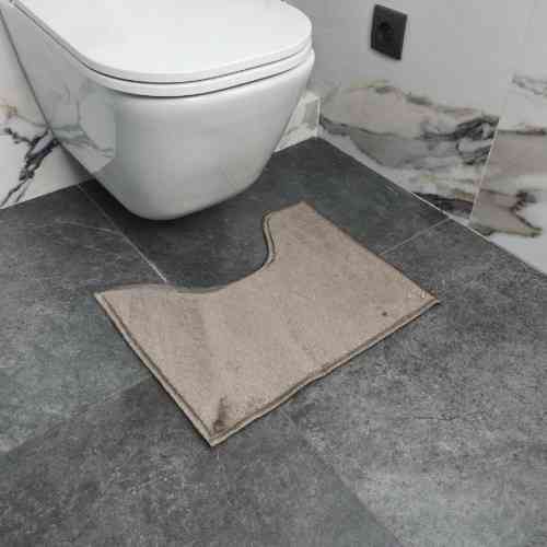 Набір килимків для ванної кімнати 2шт 50*80см+40*50см U-виріз Полоса Smile бежевий поліпропілен Дариана Житомир