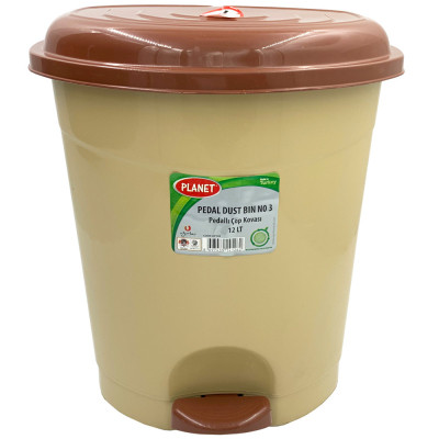 Контейнер для сміття Planet Household №3 з педаллю бежевий 12 л (10339) Вінниця - фото 2