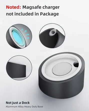 Підставка-тримач STOUCHI для зарядного пристрою Apple MagSafe, алюмінієва настільна підставка для iPhone 12/13/14/15, срібляста Київ