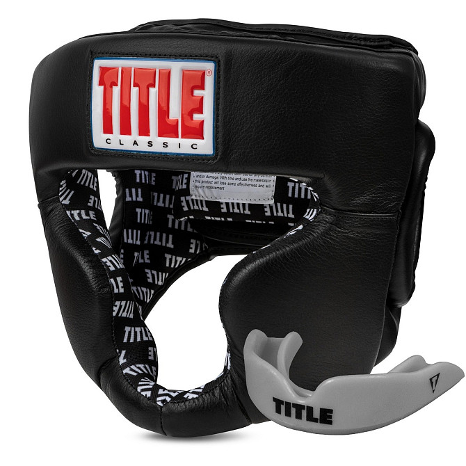 Боксерський шолом TITLE Classic Full Coverage Training Headgear 2.0 Black L (капа в комплекті) Кам'янське - фото 1