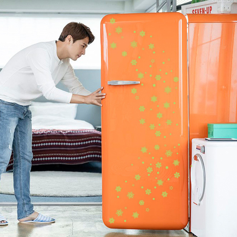 Новорічні наклейки Сніжинки фосфорні 210 на 245 мм салатовий Київ - фото 12