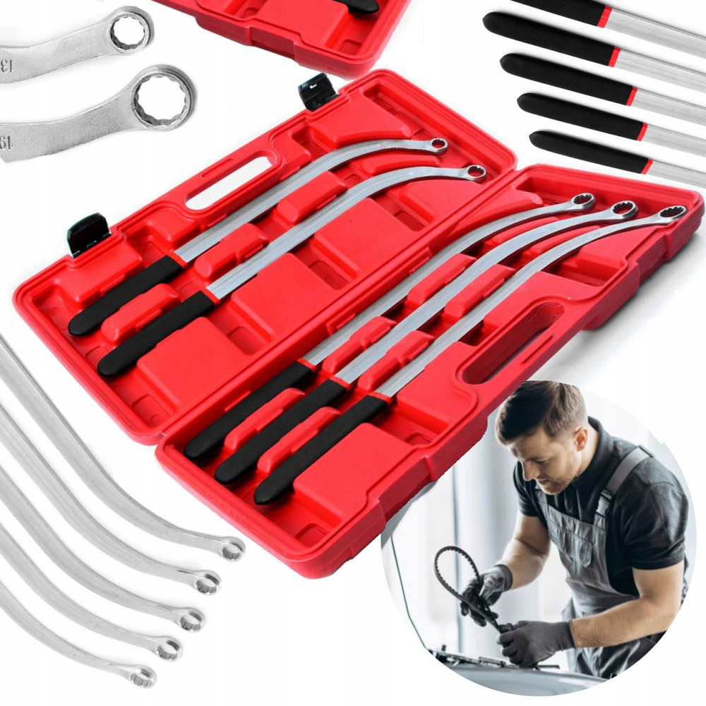 Набор инструментов для регулировки натяжителей ремня ГРМ 5 предметов в кейсе Mar-Pol (M57637) Нововолынск - изображение 1