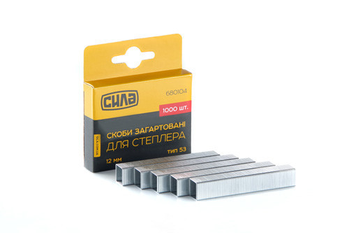 Скоби для степлера 12*11,3*0,7mm, (гартовані, квадратні) (1000 шт.) СІЛА Рівне - фото 1