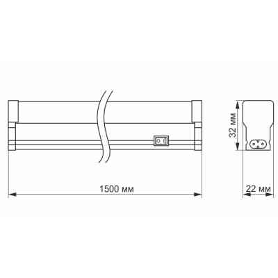 Светильник TITANUM LED Т5 25W 1.5М 5000K (TL-T5-25155) Винница