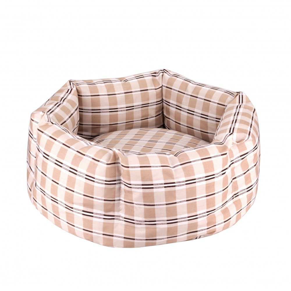 Лежак для Собак Котів та Кішок BronzeDog Comfort Лежанка для Тварин Кругла Войлок+Бязь Бежевий Одеса - фото 1