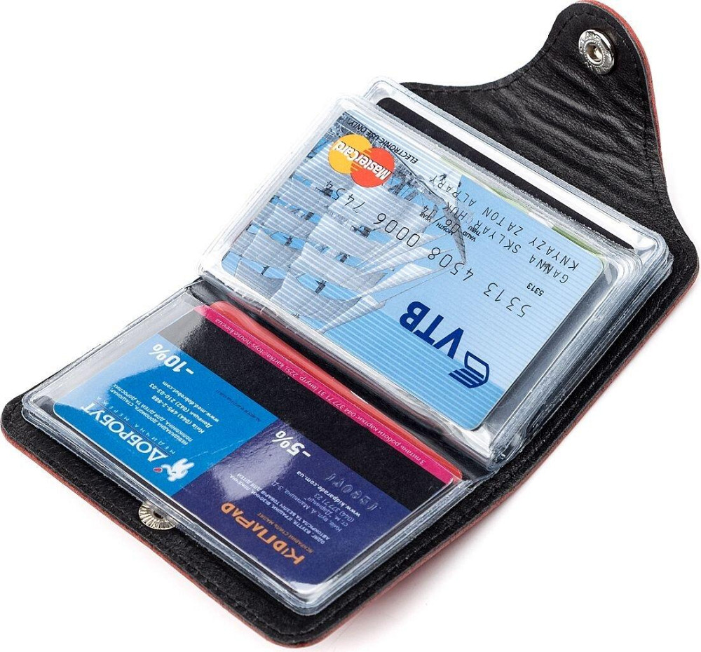 Визитница вертикальная Shvigel 13910 кожаная Красная Киев - изображение 2