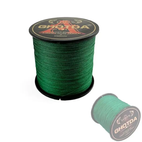 Плетеный рыболовный шнур 300м, 4 жилы, зеленый Киев