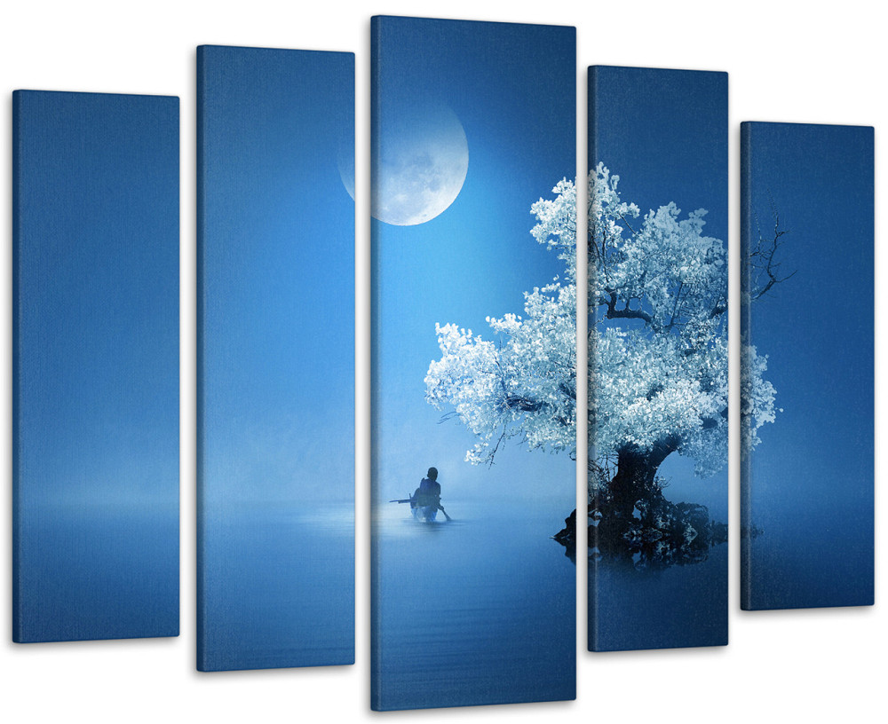Модульная картина в гостиную / спальню Дерево в свете луны Art-390_5 ( 80х118см ) 99x140 см Киев - изображение 1