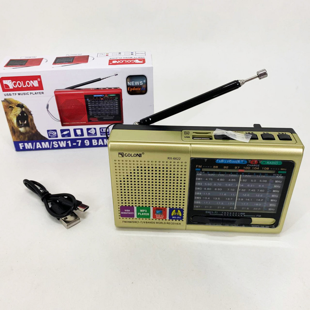 Радіо портативне переносне MP3 USB Golon RX-6622, FM-радіоприймач, Радіоприймачі фм HF-27 Івано-Франківськ - фото 9