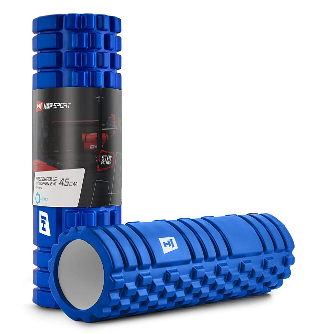 Роллер масажер (валик, ролик) Hop-Sport EVA 45см синій Киев - изображение 1