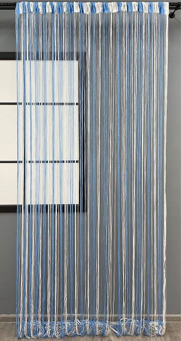 Шторы-нити с люрексом Голубой с белым 300х300см 1 шт (61-071) Киев - изображение 3
