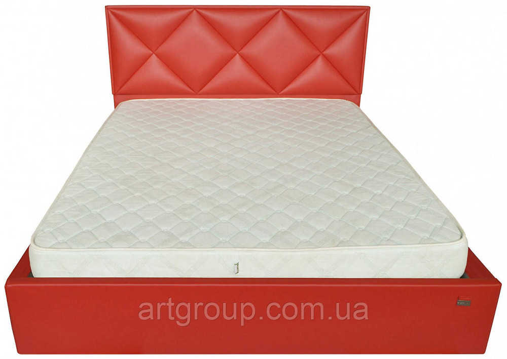 Ліжко Двоспальне Leeds Comfort 160 х 200 см Boom 16 З підйомним механізмом та нішою для білизни Червоний Дніпро - фото 17