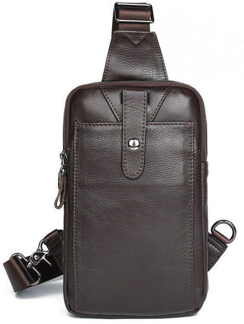 Сумка мужская кожаная через плечо Коричневая (Vintage) Киев - изображение 5