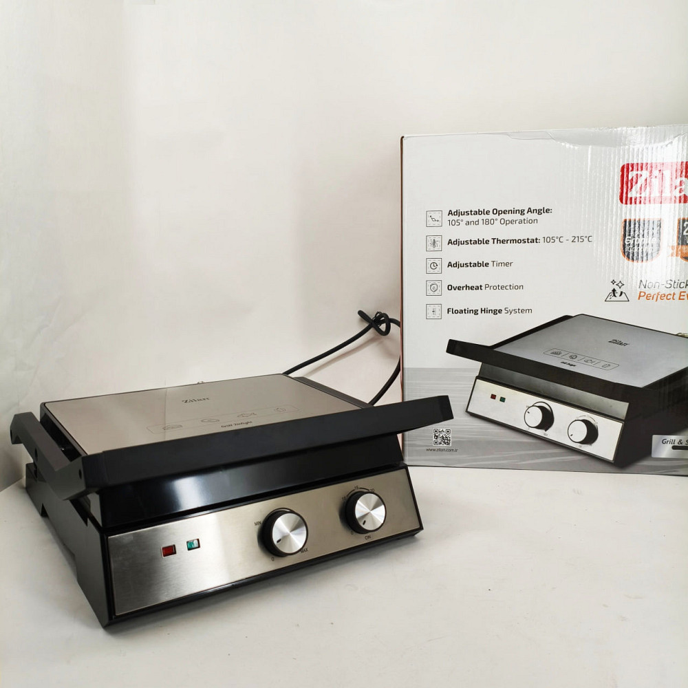 Электрический гриль с прижимом для сэндвичей, Гриль двухсторонний контактный, Грильница для стейков OY-72 Львов - изображение 10
