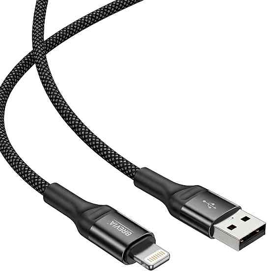 Кабель Brevia USB to Lightning 2.4А 1м, чорний box (56100BULC1) Львів