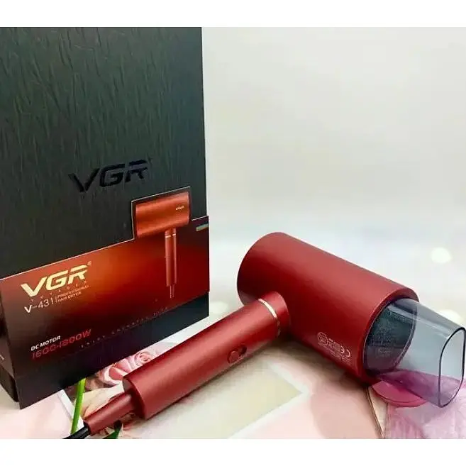 Фен VGR V-431 (2 рівні обдування, 3 рівні температури) 1800W + 1 насадка Червоний Вінниця - фото 8