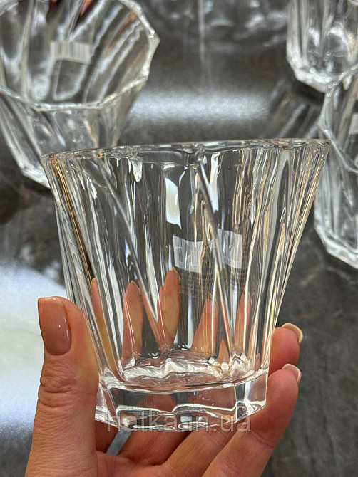 Набір склянок OLens 260 мл "Strike" 6 шт. прозорий для дому та ресторанів Київ - фото 3