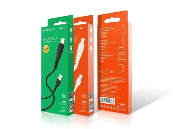 Кабель USB - Lightning Borofone BX37 Wieldy 1м 2А швидка зарядка для iPhone iPad шнур із захисним чіпом білий Одеса