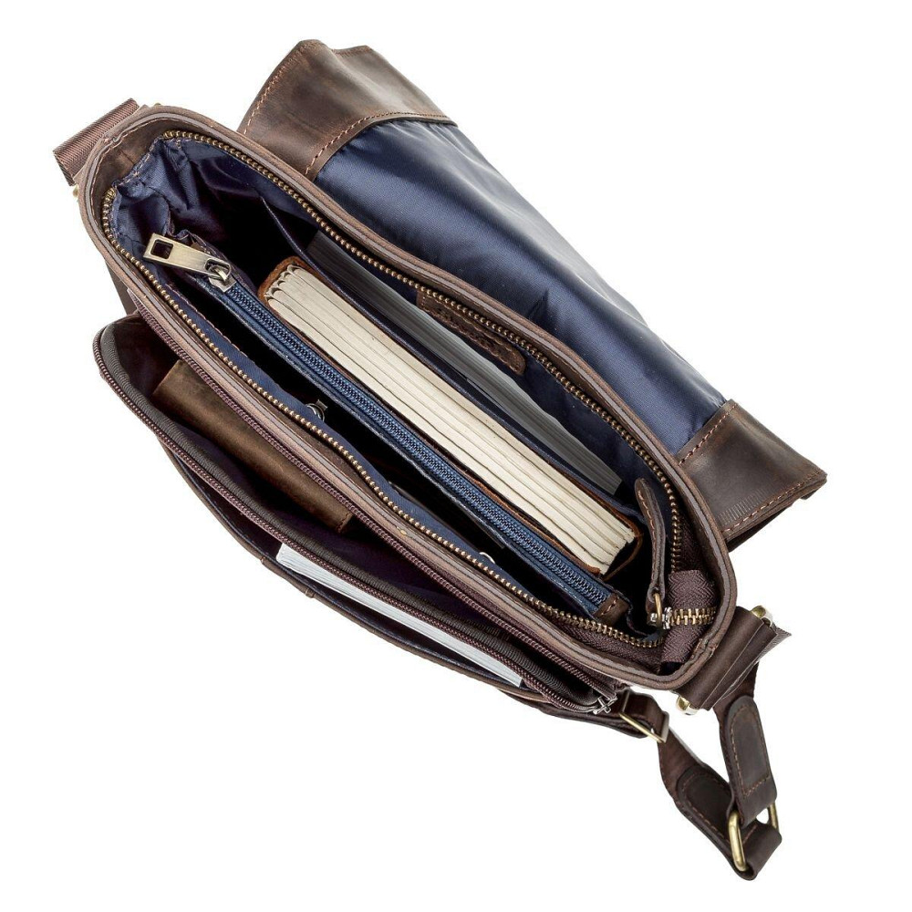 Сумка чоловіча SHVIGEL 11113 шкіряна Коричнева Київ - фото 3