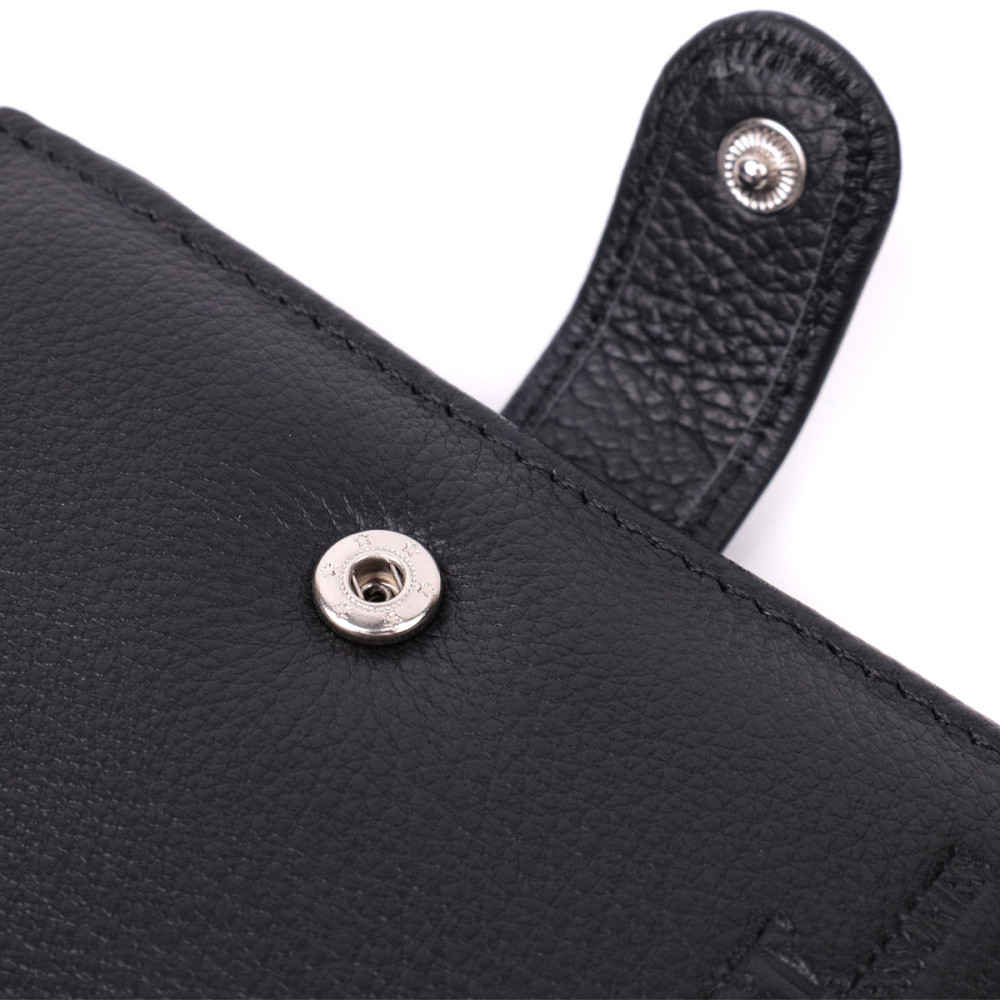 Вертикальный мужской бумажник из натуральной кожи ST Leather 22479 Черный Киев - изображение 3