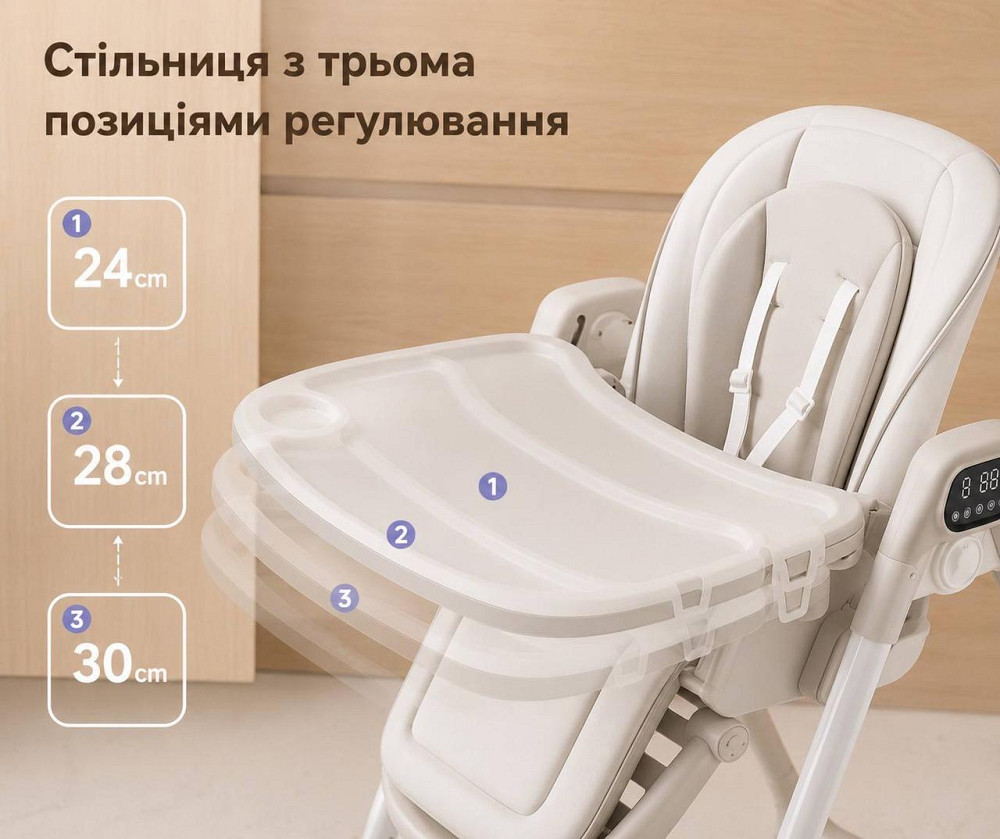 Детский стульчик для кормления 3в1 стул с регулируемой спинкой и столешницей детский укачивающий центр шезлонг Киев - изображение 18