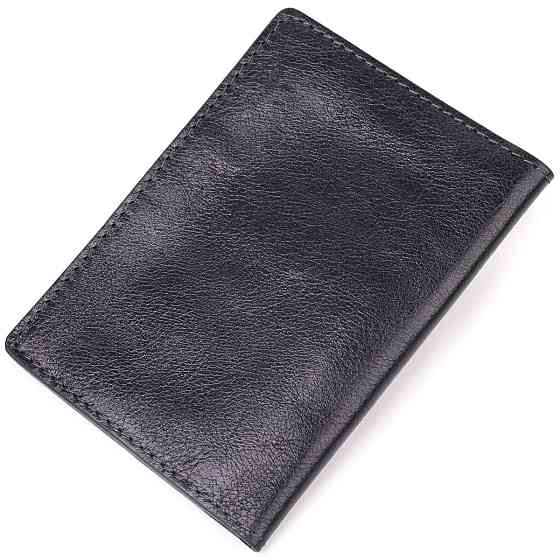 Кожаная обложка на военный билет Слава ЗСУ GRANDE PELLE 16745 Черная Киев