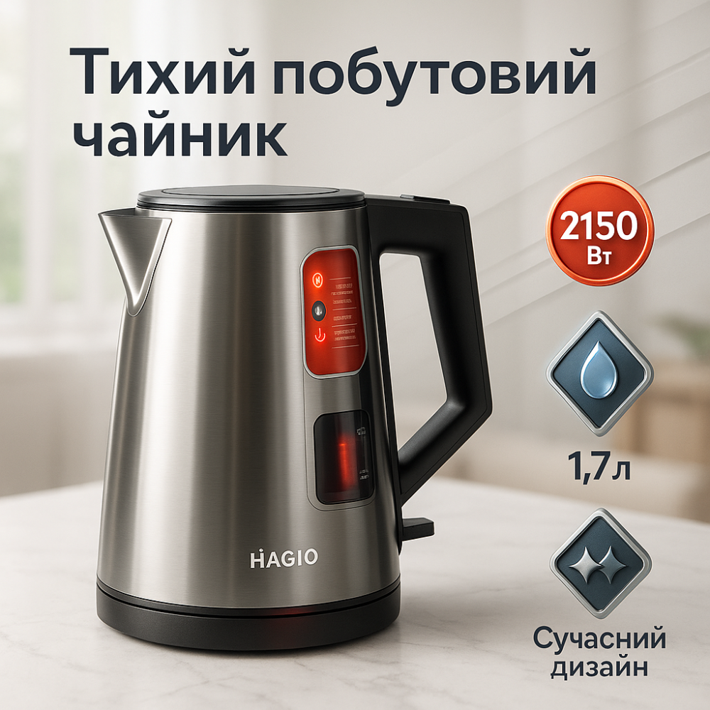 Чайник для дому зручний MAGIO MG-987, Компактний електричний чайник для дому електричний модний DP-10 Львів - фото 17