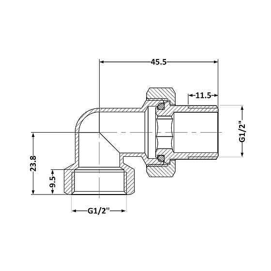 Згін-американка Thermo Alliance Base 1/2" ВН кутовий, нікель SD191W15 Київ