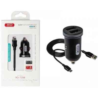 Зарядний пристрій XO 2xUSB 2.1A + cable USB to Micro 5P black (TZ08-M-BK) Вінниця