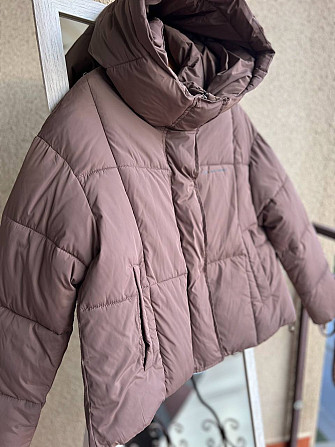Куртка жіноча Lady Yep 9068 оверсайз укорочена напис попереду з капюшоном one size, капучино, one si Одеса - фото 8