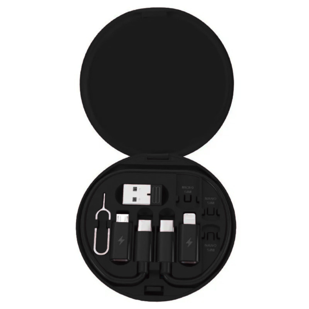 Набор переходников 6в1 с кабелем Type-C для быстрой зарядки 60Вт и передачи данных в футляре, чёрный Каменец-Подольский - изображение 3