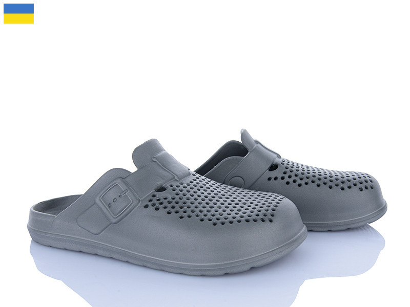 Капці шльопанці із закритим носком передом чоловічі сірі вентильовані мийні піна ЕВА лікарів кухарів для роботи відпочинку Одеса - фото 3