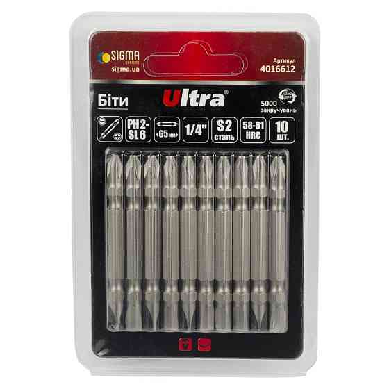 Ultra Биты PH2-SL6×65мм ¼" 10шт S2 (блистер) ULTRA (4016612) Коломия
