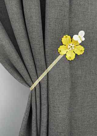 Магніти для штор і гардин Весна набір 2 шт Жовтий з білим (81-316) Київ