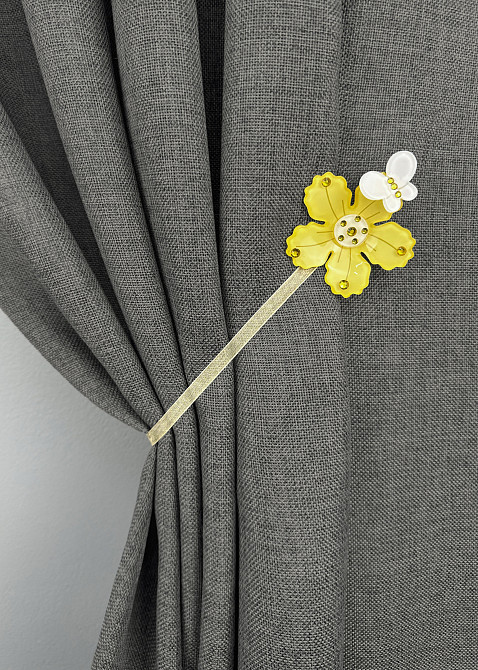 Магниты для штор и гардин Весна набор 2 шт Желтый с белым (81-316) Киев - изображение 5