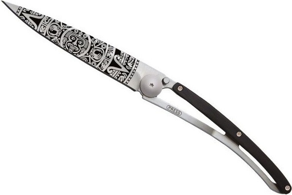 Універсальний Складаний Ніж з лазерним гравіюванням Ацтекське Сонце Deejo "37 грам" (1CB000073) Сталь Нововолинськ - фото 2
