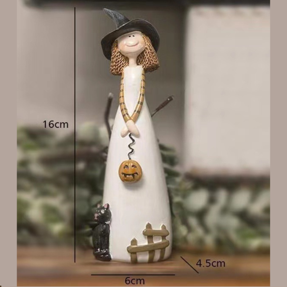 Фигурка Милая Ведьмочка из полистоуна  для сада, декора, интерьера, подарка. Декор на  Хэллоуин. Відьмочка з гарбузом Одесса - изображение 1