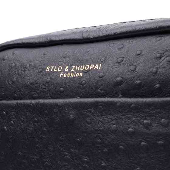 Фактурна сумка для жінок з натуральної шкіри Чорна (Vintage) Київ