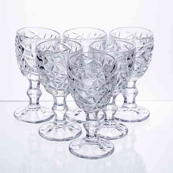 Набір чарок на ніжці 6 штук 50 мл для горілки наливки подарункові чарки скляні HP-19-170 Коломыя